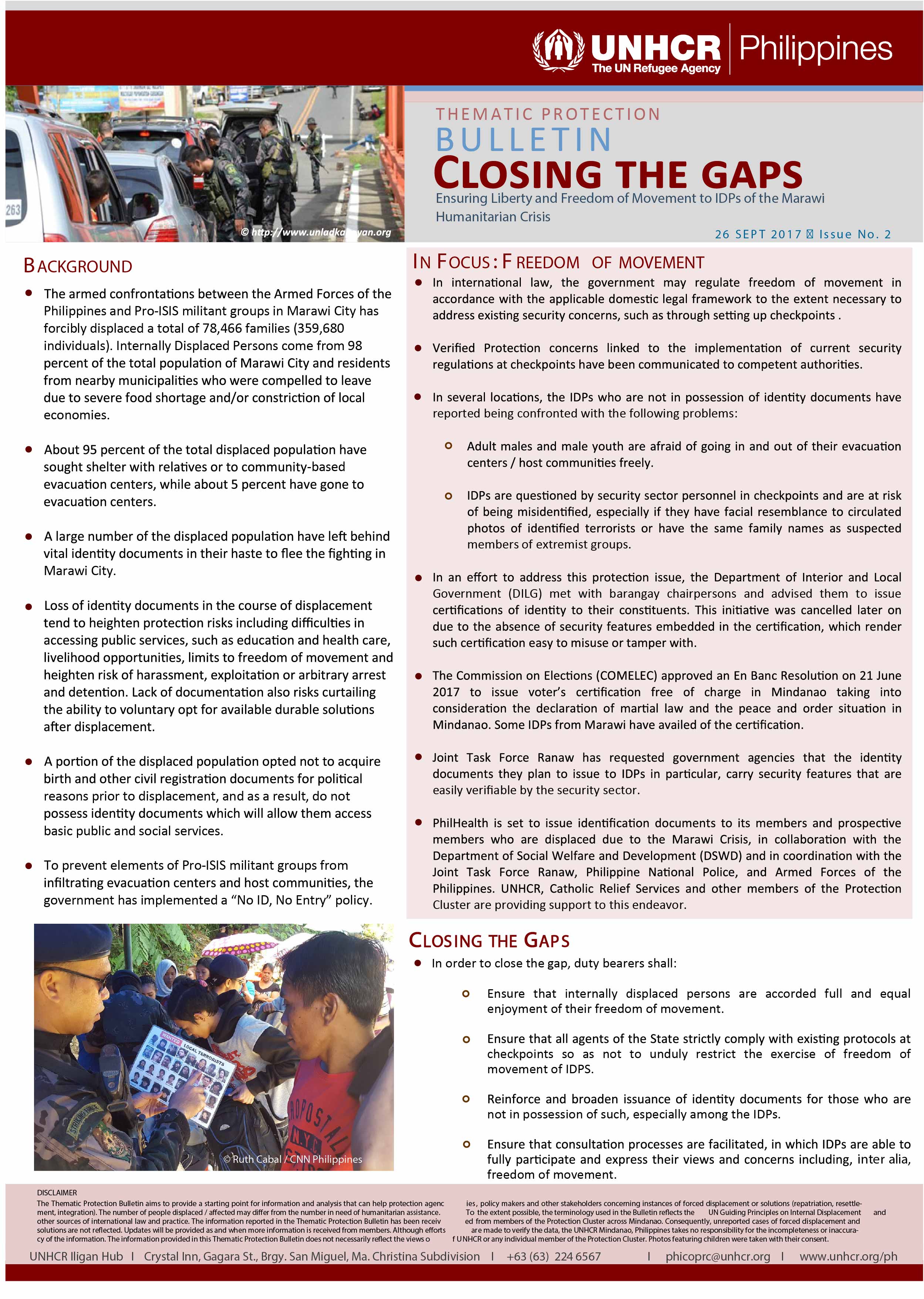 Thematic Protection Bulletin | Closing the Gaps | Issue No. 2