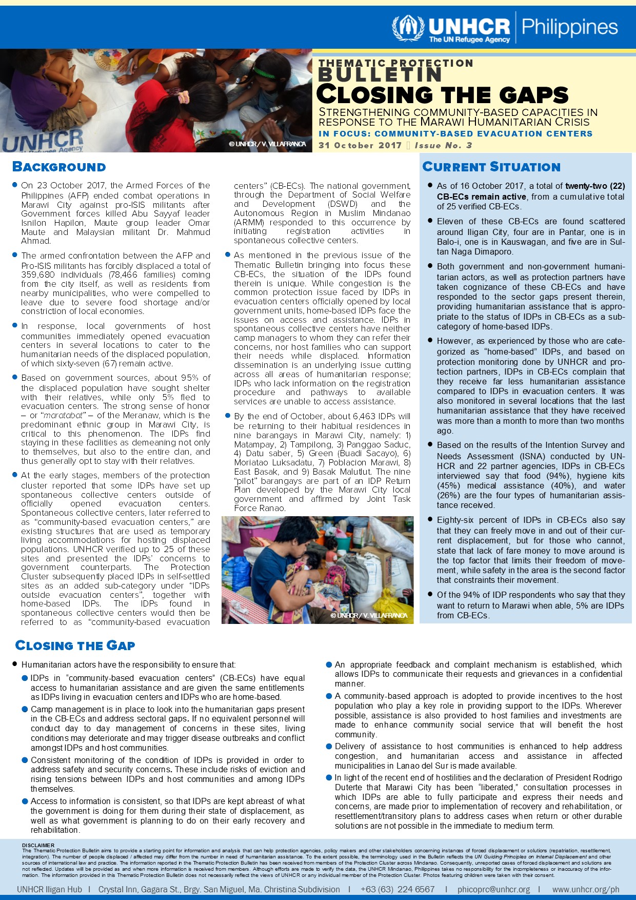 Thematic Protection Bulletin | Closing the Gaps | Issue No. 3